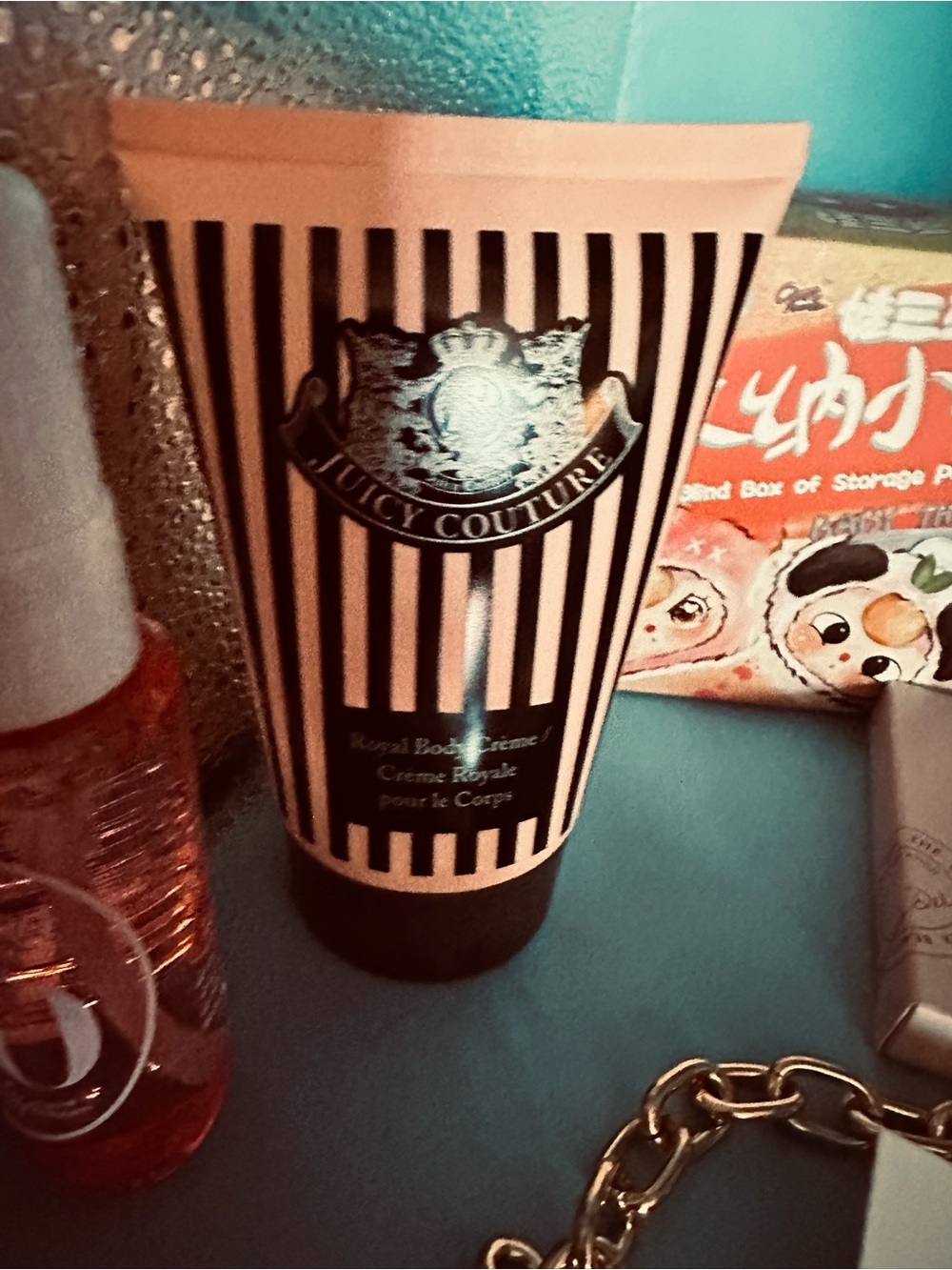 Juicy Couture Pink & Black Striped Body Cream Tube Bundle see pictures